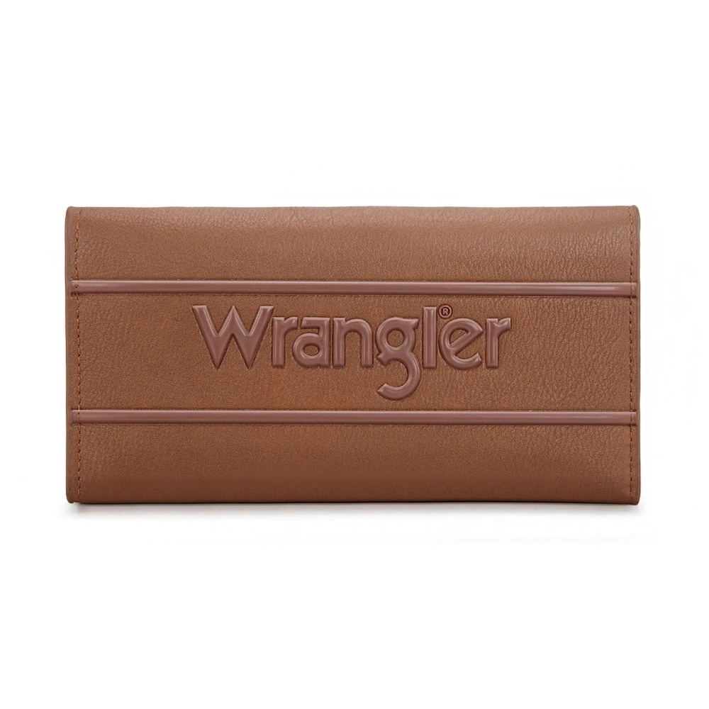 Wrangler Long Wallet with Detachable Zipper Pocket Brown